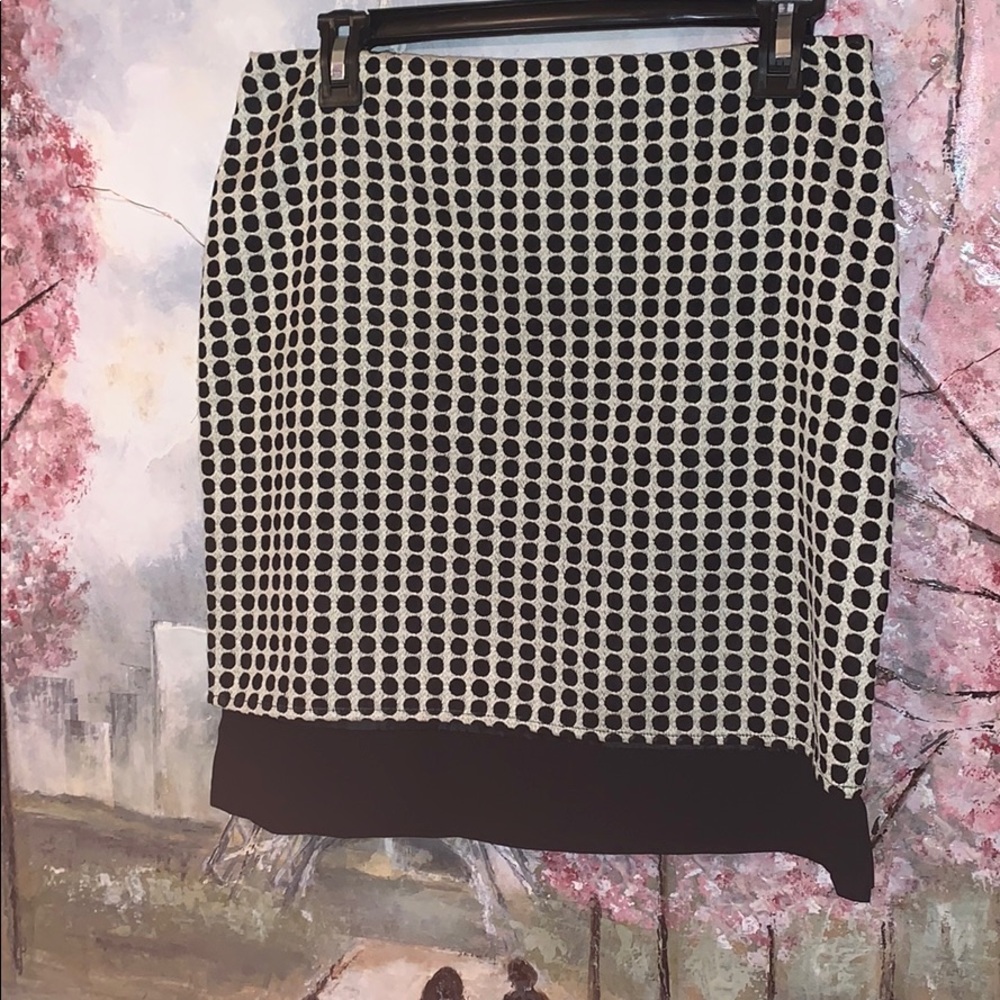 Vince Camuto double layer black & white check mini skirt sz 4 EUC